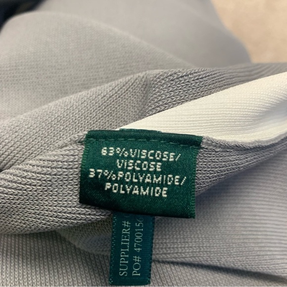 Lauren Ralph Lauren gray ivory white knit bodycon midi dress Sz 10 NWT - Picture 8 of 14